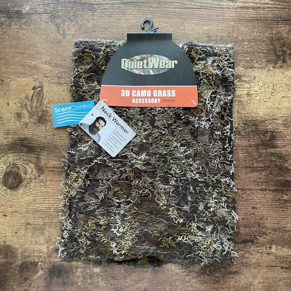 QuietWear 3D Camo Grass Neck Warmer Hunting Reversible One Size OS - Picture 1 of 7
